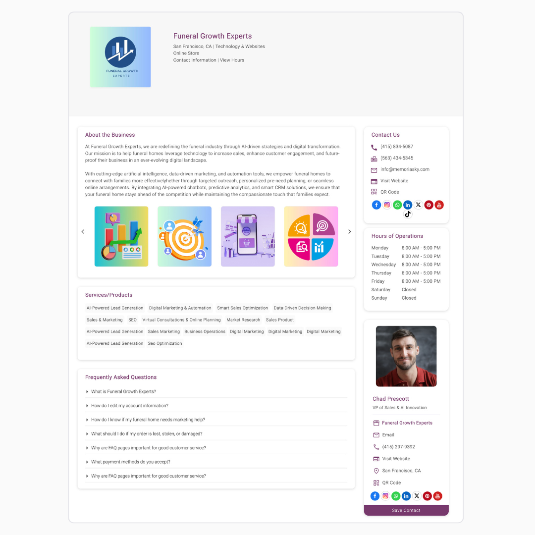 Funeral Directory Preview
